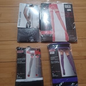 Leg Avenue Red and Black Striped Thigh Highs